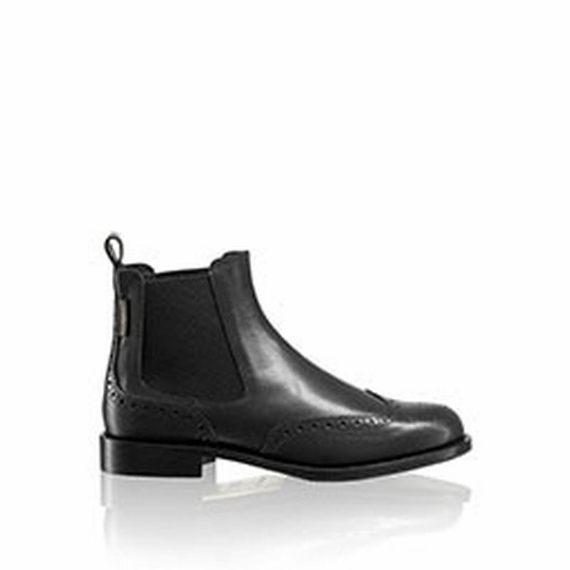 Russell & Bromley Cadogan Brogue Chelsea Boots Women's Black [AHS3814IQ]